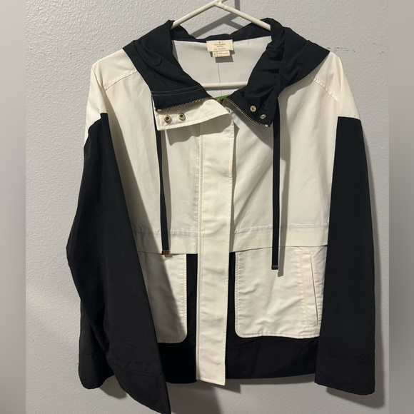 NWT!! Kate Spade Colorblock Mixed Media Black and White Anorak Jacket - Picture 4 of 9
